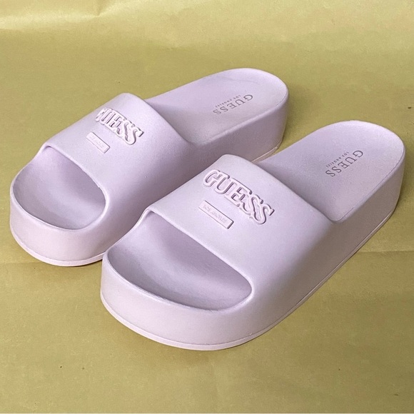 NEW Guess Swings Platform Pool Slides Liliac Purple 10 - Picture 1 of 6